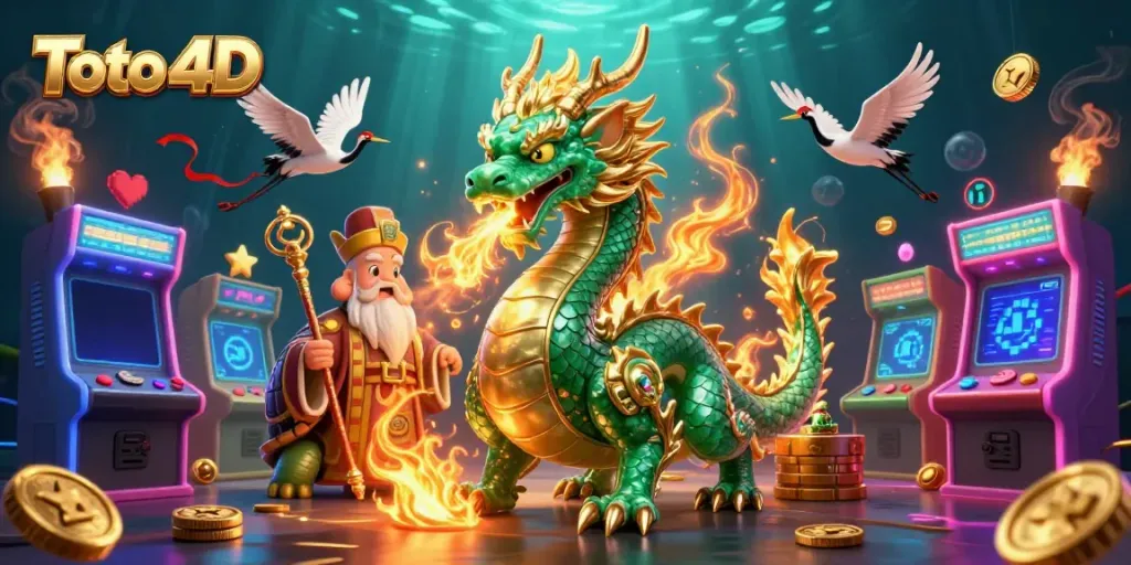 Mendapatkan jackpot dengan Toto 4D melalui ilustrasi kasino yang kaya imajinasi dan keberuntungan.