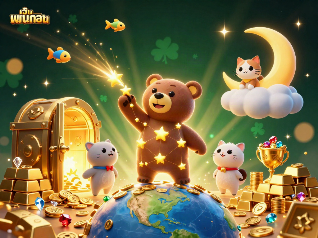 สนุกกับเว็บพนันบอล ที่เต็มไปด้วยทองและอัญมณีในภาพ 3D