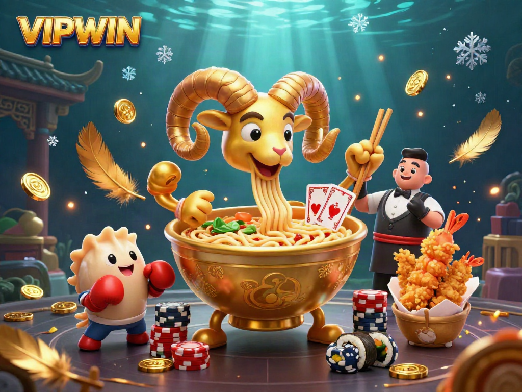 Engage in exciting gameplay at VIPWIN with a vibrant casino scene featuring colorful characters.