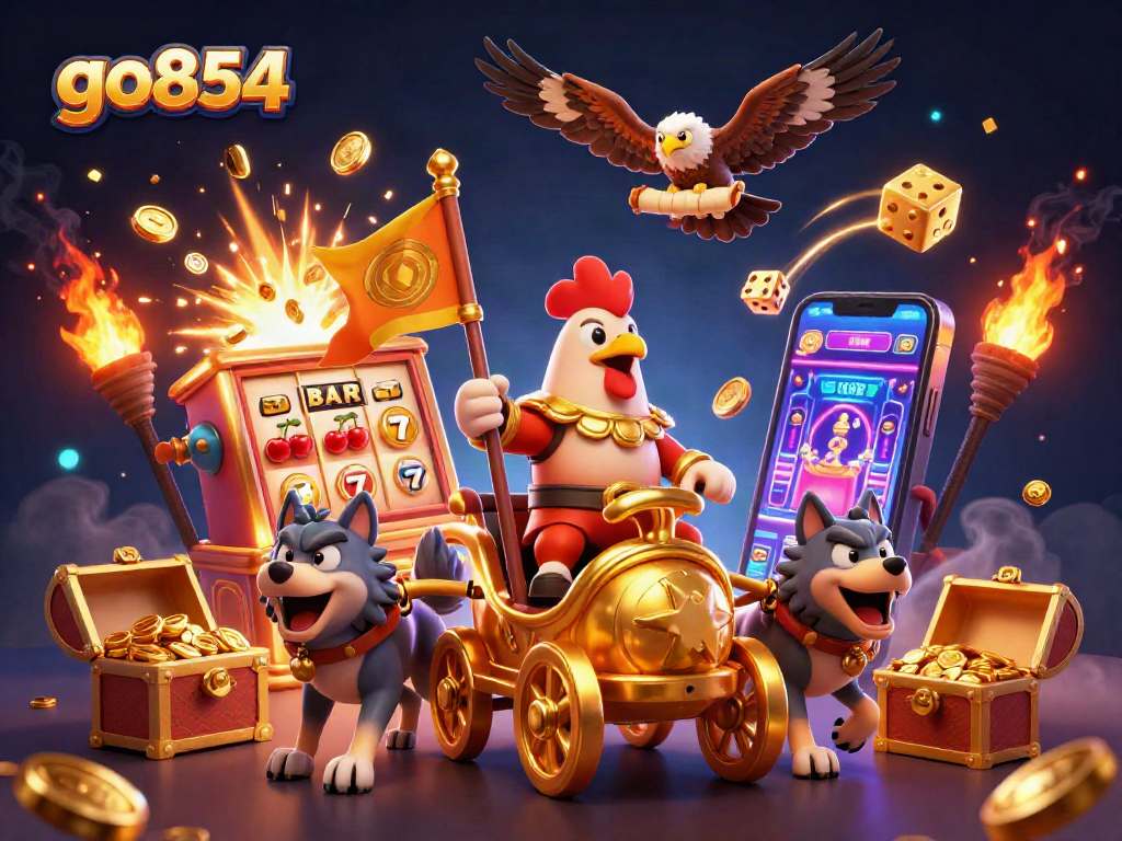 Engage with go854 casino excitement as the rooster warlord leads a jackpot explosion scene.