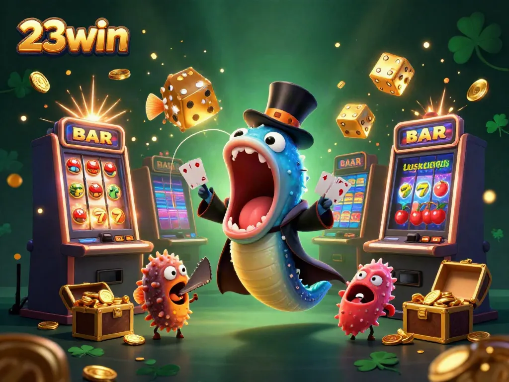 Experience the magic of 23win with captivating casino-themed sea creatures performing tricks.