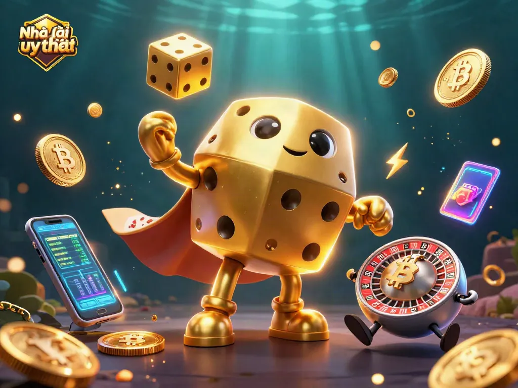 Experience the excitement of Nhà cái uy tín with a golden dice golem juggling for gamblers.