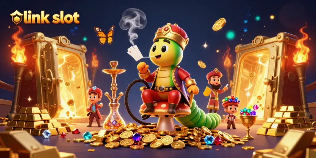 Slot link yang menarik dengan simbol permainan dalam ilustrasi 3D yang kaya.