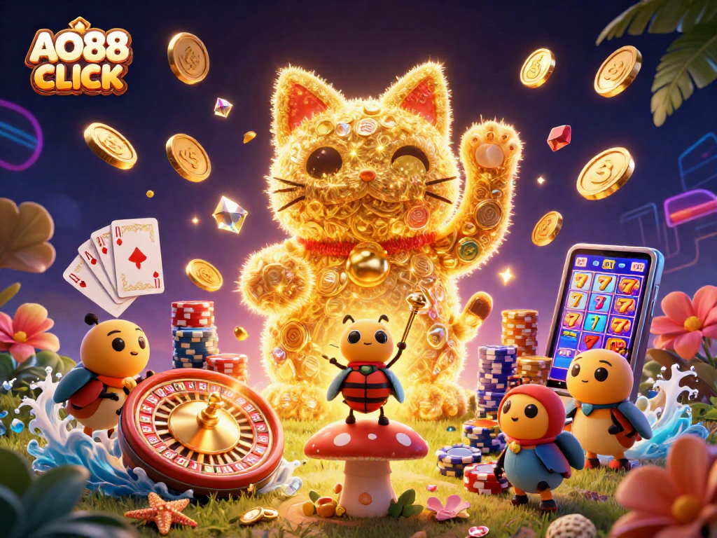 Engage with AO88 CLICK's vibrant gaming world filled with lucky symbols and treasures.