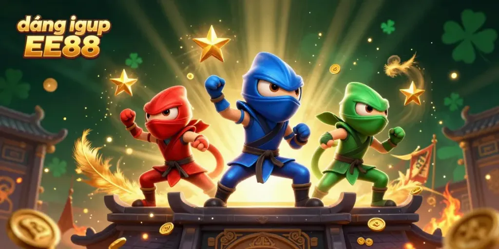 Engage in strategic gambling with đăng nhập EE88, featuring a dynamic scene of chameleons in action.