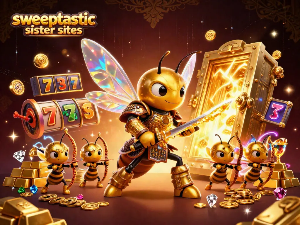Sweeptastic sister sites showcase thrilling 3D gaming adventures with golden characters and dynamic gameplay.