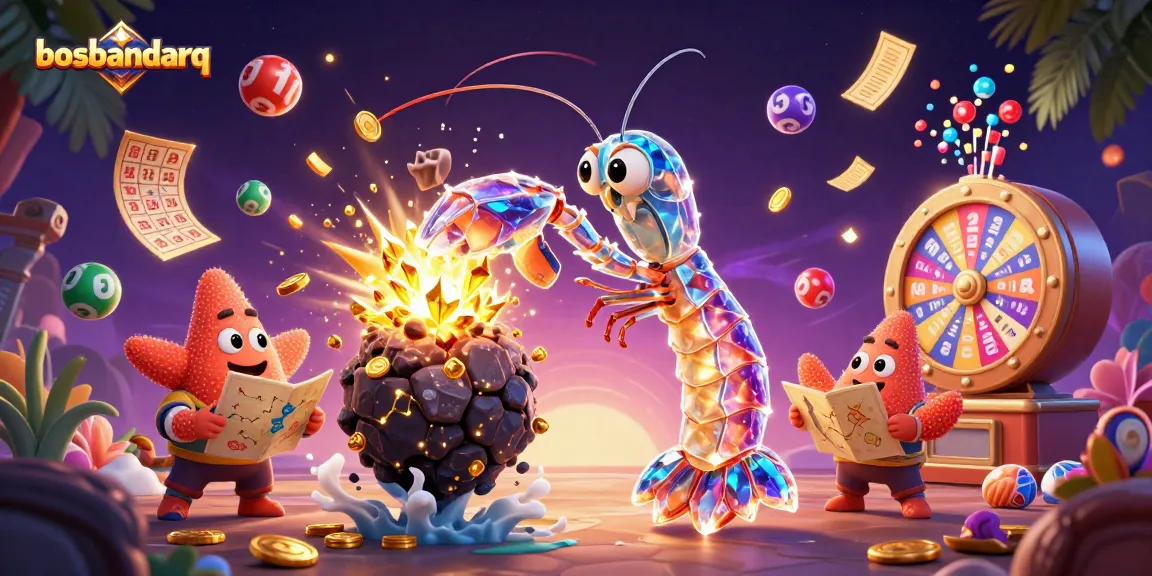 Experience thrilling gameplay at bosbandarq while enjoying vibrant casino elements like colorful lottery balls and gold coins.